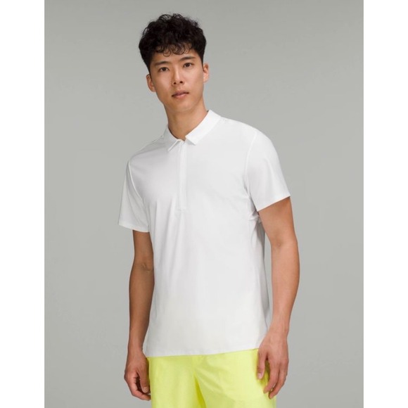 lululemon athletica Other - Lululemon Metal Vent Tech Polo Mens Medium White Excellent Quarter Zip Athletic